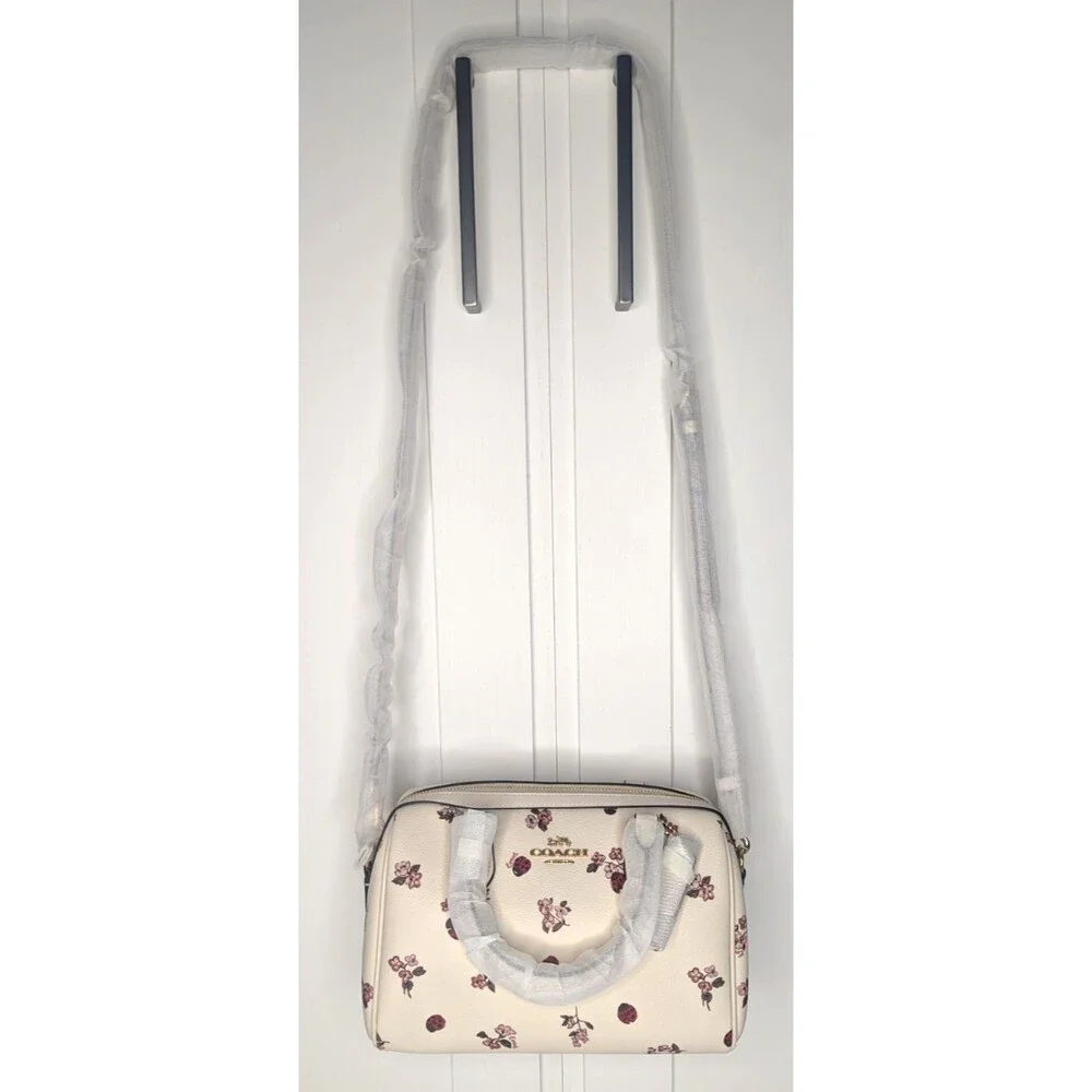 Coach Rowan Medium Satchel - Rare, Chalk, Multi, Ladybug Floral Print, NWT